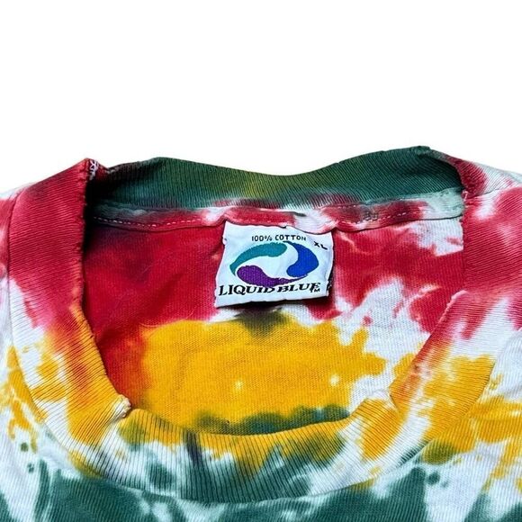 Vintage 80s Grateful Dead Steal Your Face Tie Dye Liquid Blue Single Stitch Shir - Picture 8 of 12